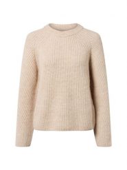 Nümph sweter z dzianiny z zawartością alpaki - Nuzindi Kobiety dzianina grubo tkana beżowy, S. Brązowe swetry Nümph, s, bez wzorów, z dzianiny, bez ramiączek. Za 429.95 zł.