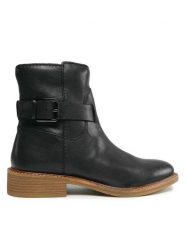 Clarks Botki Cologne Strap 261747714 Czarny. Czarne botki Clarks, bez wzorów, ze skóry, bez obcasa, na płaskiej podeszwie, bez zapięcia. Za 339.99 zł.