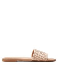 Boss Klapki Millie Slide Cveb 50517365 Brązowy. Brązowe klapki Boss, bez wzorów, z materiału, bez obcasa, bez zapięcia. Za 1,229.00 zł.