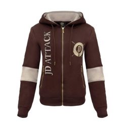 Damska bluza z kapturem zapinana na zamek JD Attack Stefanie. Brązowe bluzy JD ATTACK, l, bez wzorów, z bawełny, bez ramiączek, z kapturem. Za 189.00 zł.