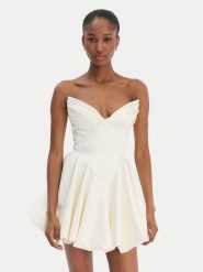 Bardot Sukienka koktajlowa Avella 60137DB Écru Slim Fit. Sukienki Bardot, bez wzorów, z syntetyku, wizytowe, bez kołnierzyka, bez ramiączek. Za 729.99 zł.