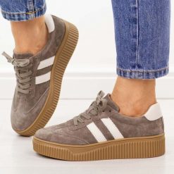 Taupe skórzane półbuty damskie Filippo Dp6776/26. Brązowe półbuty wsuwane Filippo, na jesień, bez wzorów, z jeansu, eleganckie, bez obcasa, na platformie. Za 249.00 zł.