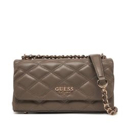 Torebka Guess. Brązowe kopertówki Guess, z aplikacjami, wizytowe, bez dodatków. Za 329.99 zł.