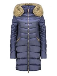 Geographical Norway Płaszcz pikowany "Bololita" w kolorze granatowym rozmiar: 3XL. Niebieskie płaszcze Geographical Norway, xl, bez wzorów, bez kaptura. Za 265.40 zł.