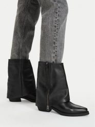 G-Star Raw Botki EO-YAGMUR-25FW30 Czarny. Czarne botki G-Star, bez wzorów, ze skóry, retro, bez obcasa, na słupku, bez zapięcia. Za 499.99 zł.