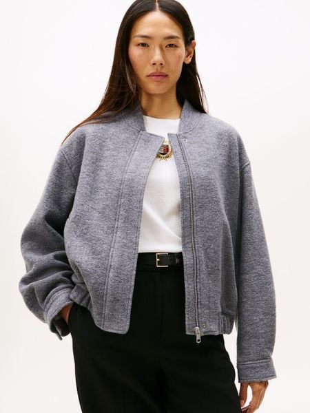 Tommy Hilfiger Wełniana bluza Kobiety szary, 40. Szare bluzy Tommy Hilfiger, na jesień, bez wzorów, z wełny, bez kaptura. Za 1,099.95 zł.