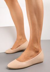 Beżowe Balerinki Akolevia. Brązowe baleriny Renee, bez wzorów, z jeansu, eleganckie, bez obcasa, na obcasie, bez zapięcia. W wyprzedaży za 44.99 zł.