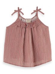 Scotch & Soda Top w kolorze czerwono-białym rozmiar: 116. Białe topy Scotch & Soda, bez wzorów, z bawełny, bez kołnierzyka, bez ramiączek. Za 88.23 zł.