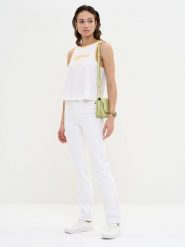 BIG STAR Top "Witalina" w kolorze białym rozmiar: M. Białe topy BIG STAR, m, bez wzorów, z bawełny, retro, bez kołnierzyka, bez ramiączek. Za 39.99 zł.