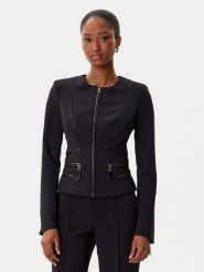 Elisabetta Franchi Marynarka GI-173-56E2-V680 Czarny Regular Fit. Czarne marynarki i żakiety Elisabetta Franchi, bez wzorów, z syntetyku, bez ramiączek. Za 2,949.00 zł.