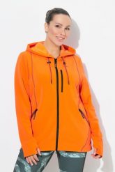 Damskie Bluza 2-kierunkowy zamek błyskawiczny kaptur otwór na kciuk. Brązowe bluzy z kapturem Ulla Popken, plus size, bez wzorów, z dresówki, z kapturem. Za 279.99 zł.