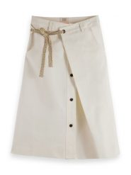 Scotch & Soda Spódnica w kolorze kremowym rozmiar: XL. Brązowe spódnice Scotch & Soda, xl, bez wzorów, midi, kopertowe. Za 212.30 zł.