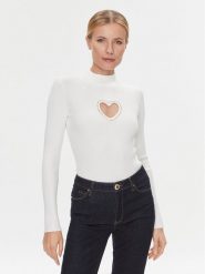Guess Body W4RR6 0Z2YK2 Écru Slim Fit. Body i gorsety Guess, z aplikacjami, z wiskozy, bez ramiączek. Za 239.99 zł.