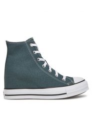 Converse Trampki Chuck Taylor All Star Wedge A13841C Zielony. Zielone trampki Converse, bez wzorów, z materiału, retro, bez zapięcia. Za 269.99 zł.
