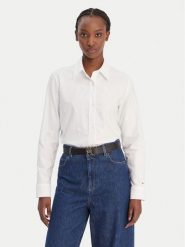 Tommy Hilfiger Koszula WW0WW49386 Biały Relaxed Fit. Białe koszule Tommy Hilfiger, bez wzorów, z bawełny, bez kołnierzyka, bez ramiączek. Za 529.99 zł.