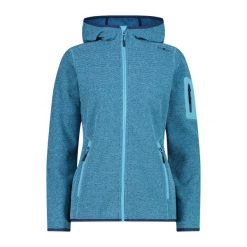 Damski polar z kapturem zapinany na zamek błyskawiczny CMP. Niebieskie bluzy z polaru CMP, na zimę, bez wzorów, z polaru, narciarskie. Za 349.40 zł.