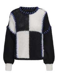 ONLY Sweter w kolorze czarno-białym rozmiar: M. Białe swetry ONLY, m, bez wzorów, ze splotem, bez ramiączek. Za 96.83 zł.