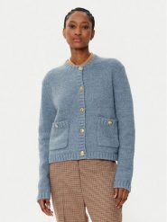 Tommy Hilfiger Kardigan WW0WW44473 Niebieski Regular Fit. Niebieskie swetry Tommy Hilfiger, l, bez wzorów, z syntetyku, bez ramiączek. Za 589.99 zł.