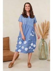 Curvy Lady Sukienka w kolorze błękitno-białym rozmiar: 48/50. Niebieskie sukienki Curvy Lady, bez wzorów, klasyczne, bez kołnierzyka, bez ramiączek, midi, bombki. Za 124.69 zł.