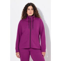 Damskie Bluza rozpinana stójka kieszeń kangurka dłuższy tył. Czerwone bluzy bez kaptura Ulla Popken, plus size, bez wzorów, z bawełny, bez kaptura. W wyprzedaży za 191.99 zł.