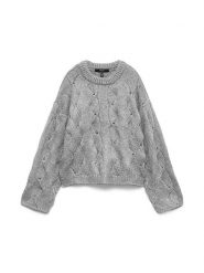 Vero Moda Sweter w kolorze szarym rozmiar: XS. Szare swetry Vero Moda, xs, bez wzorów, z wełny, bez ramiączek. Za 118.56 zł.