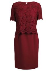 APART Sukienka w kolorze bordowym rozmiar: 42. Czerwone sukienki Apart, bez wzorów, z koronki, bez kołnierzyka, bez ramiączek, mini. Za 398.95 zł.