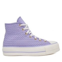 Trampki Converse. Fioletowe trampki Converse, bez wzorów, retro, bez zapięcia. Za 359.99 zł.