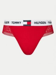 Tommy Hilfiger Stringi UW0UW05619 Czerwony. Czerwone stringi Tommy Hilfiger, bez wzorów, z bawełny. Za 69.99 zł.