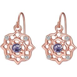 Lulu & Jane Stop metali Zdobienie kryształkami Swarovski® Kolczyki 1 ct Damski. Białe kolczyki Lulu & Jane, pozłacane. Za 359.99 zł.