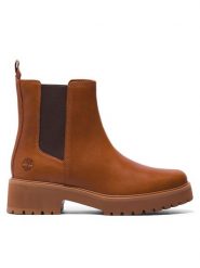 Timberland Sztyblety Carnaby Cool Basic Chlsea TB0A41E6F131 Brązowy. Brązowe botki Timberland, bez wzorów, ze skóry, bez obcasa, na płaskiej podeszwie, bez zapięcia. Za 379.99 zł.