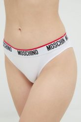 Moschino Underwear figi 2-pack kolor biały. Białe figi Moschino Underwear, bez wzorów, z bawełny. W wyprzedaży za 189.99 zł.