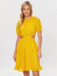 YAS Sukienka 26030215 Żółty Regular Fit. Żółte sukienki YAS, m, bez wzorów, z bawełny, bez kołnierzyka, bez ramiączek. Za 249.99 zł.