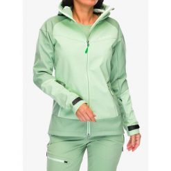 Kurtka softshell damska Vaude All Year Elope Softshell Jacket. Zielone kurtki przejściowe sportowe Vaude, bez wzorów, z softshellu, bez kaptura, trekkingowe. Za 550.99 zł.