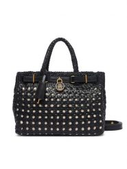 Tommy Hilfiger Torebka American Icon Mini Tote Braided AW0AW18734 Czarny. Czarne torebki klasyczne Tommy Hilfiger, bez wzorów, ze skóry, bez dodatków. Za 1,299.00 zł.