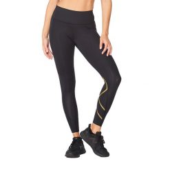 Legginsy treningowe damskie 2XU Force Mid-Rise Compression. Czarne bielizna termoaktywna damska 2XU, bez wzorów, sportowe. Za 199.99 zł.