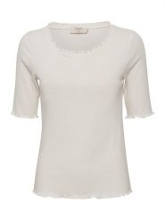 Cream Bluzka "Ribba" w kolorze białym rozmiar: XXL. Białe bluzki Cream, xxl, bez wzorów, prążkowane, bez kołnierzyka, bez ramiączek. Za 100.45 zł.