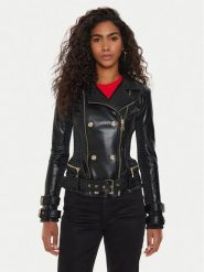 Guess Kurtka skórzana W4YL33 K8S30 Czarny Regular Fit. Czarne kurtki Guess, l, z aplikacjami, z syntetyku, bez kaptura. Za 629.99 zł.