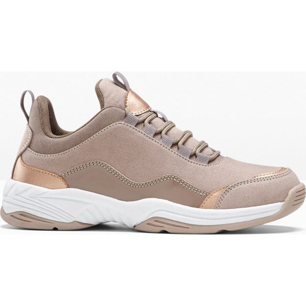 Sneakersy chunky. Czarne buty sportowe lifestyle bonprix, bez wzorów, z materiału, sportowe, bez zapięcia. Za 119.99 zł.