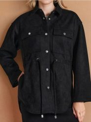 Parka - czarny. Czarne płaszcze Sinsay, l, bez wzorów, bez kaptura. Za 59.99 zł.