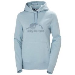 Bluza z kapturem damska Helly Hansen Nord Graphic. Niebieskie bluzy z kapturem Helly Hansen, xs, bez wzorów, z bawełny, z kapturem. Za 422.00 zł.