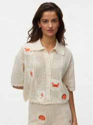 Vero Moda Kardigan Esmey 10350991 Kremowy Regular Fit. Białe swetry Vero Moda, xs, bez wzorów, z syntetyku, bez ramiączek. Za 219.99 zł.