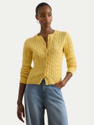 LAUREN RALPH LAUREN Kardigan 200932225016 Żółty Regular Fit. Żółte swetry Lauren Ralph Lauren, m, bez wzorów, z bawełny, bez ramiączek. Za 949.99 zł.