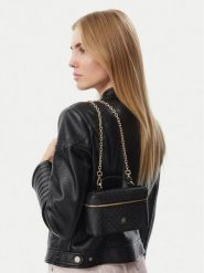 Tommy Hilfiger Torebka Th Icon Chain Vanity Bag Mono AW0AW19021 Czarny. Czarne torebki klasyczne Tommy Hilfiger, bez wzorów, bez dodatków. Za 369.99 zł.