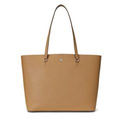 Torebka LAUREN RALPH LAUREN. Brązowe shopper bag Lauren Ralph Lauren, bez wzorów, bez dodatków. Za 779.99 zł.