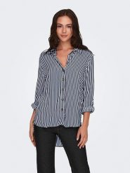 JDY Bluzka w kolorze granatowym rozmiar: S. Niebieskie bluzki JDY, s, bez wzorów, z wiskozy, klasyczne, bez kołnierzyka, bez ramiączek. Za 73.95 zł.