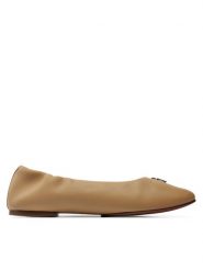Tommy Hilfiger Baleriny Th Elevated Elastic Ballerina FW0FW07882 Khaki. Brązowe baleriny Tommy Hilfiger, bez wzorów, ze skóry, bez obcasa, bez zapięcia. Za 379.99 zł.