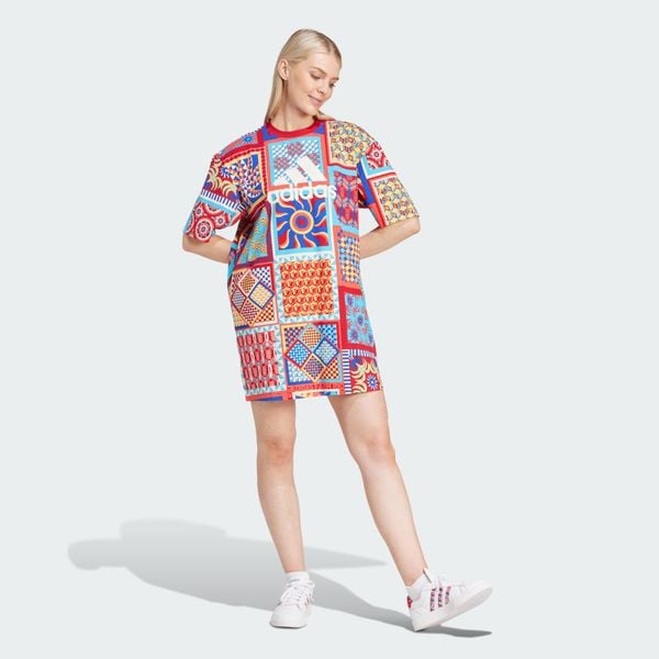 Sukienka adidas x FARM Rio Slim. Czerwone sukienki adidas, m, bez wzorów, sportowe, bez kołnierzyka, bez ramiączek, sportowe. Za 228.00 zł.
