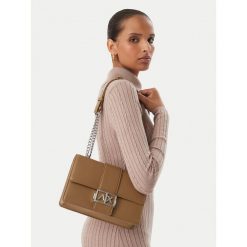 Torebka Armani Exchange. Brązowe listonoszki Armani Exchange, bez wzorów, bez dodatków. Za 704.99 zł.