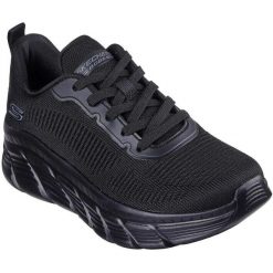 Buty sportowe damskie Skechers Bobs B Flex Hi - Fly. Czarne buty treningowe Skechers, bez wzorów, z materiału, bez zapięcia, na fitness i siłownię. Za 359.99 zł.