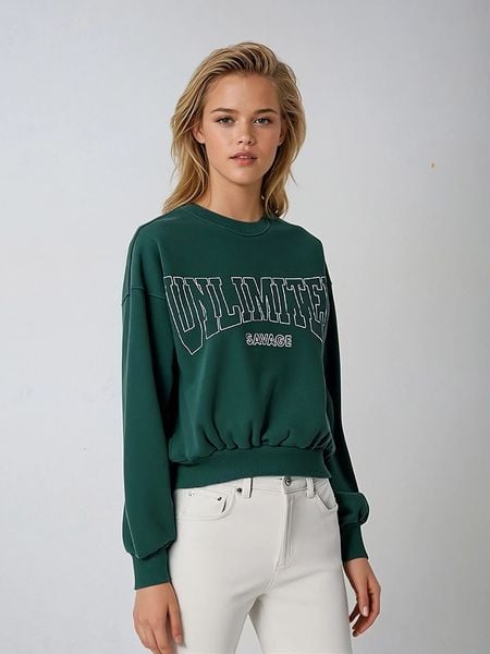 Weekday Bluza w kolorze zielonym rozmiar: L. Zielone bluzy Weekday, l, bez wzorów, bez ramiączek, bez kaptura. Za 52.55 zł.